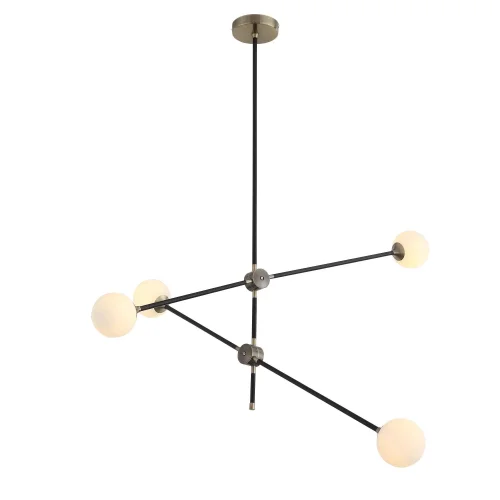 Светильник подвесной лофт Bastoncino SL429.403.04 ST-Luce белый 4 лампы, основание чёрное в стиле лофт шар